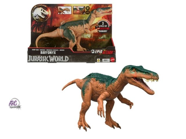 Lot 56-150630 - New Jurassic World Epic Attack Baryonyx Dinosaur Toy Figure, Double Damage,