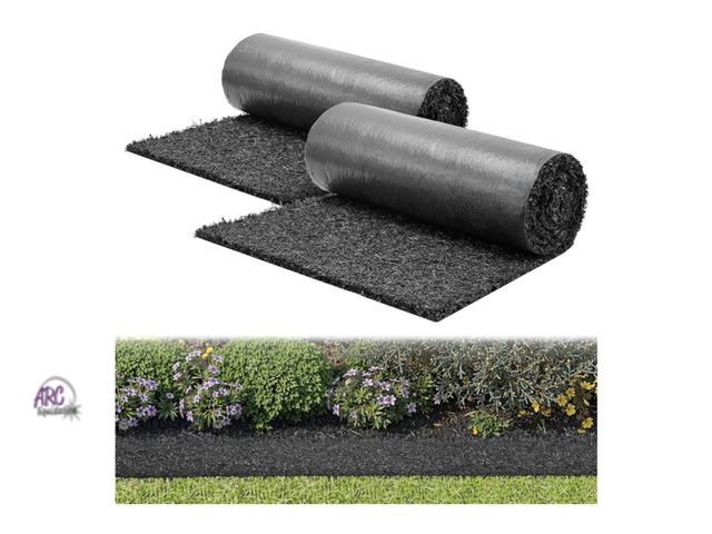 Lot 56-262550 - New VEVOR Rubber Mulch Mat Roll, 2 Rolls 96 x 24 in Recycled Rubber Mulch Mat, 0.5 Thick Cuttable, R...