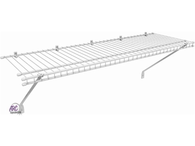 Lot 56-549618 - NEW-ClosetMaid Wire Shelf Kit with Hardware, 3 Ft. Wide, For Pantry, Closet, Laundry, Utility Storag...