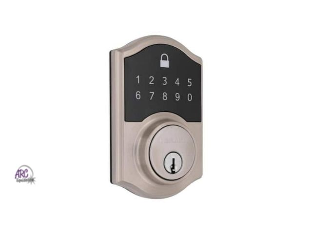 Lot 56-787365 - New / possible use. Defiant Castle Satin Nickel Compact Touch Electronic Single Cylinder Deadbolt
