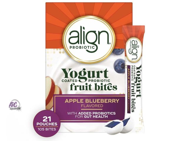 Lot 56-132698 - New Align Probiotic Yogurt Coated Fruit Bites, Probiotic Supplement for Daily Gut Health, 21 Count