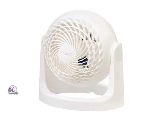 Lot 56-225518 - NEW OPEN BOX IRIS USA WOOZOO Desk Fan Air Circulator 3 Speeds 360° Tilt, White. Dimensions-9.92"L x ...
