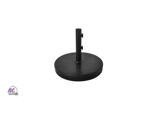 Lot 56-394814 - New,48.5lbs Granite Round Outdoor Patio Market Umbrella Base Black - Threshold™*Box is tattered*
