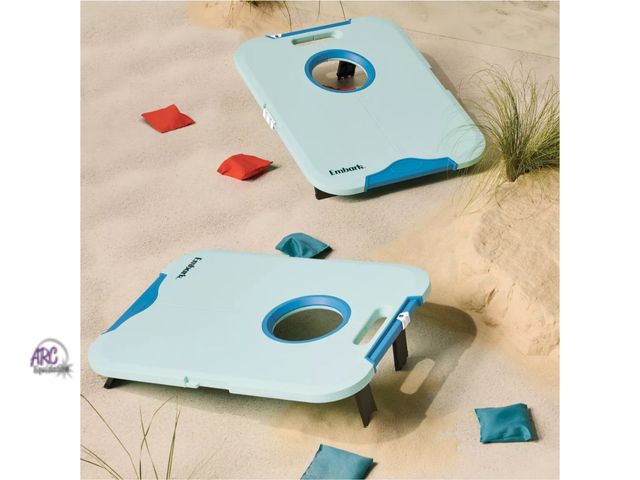 Lot 56-532317 - NEW-EMBARK-beanbag toss-fold up compact design-light blue