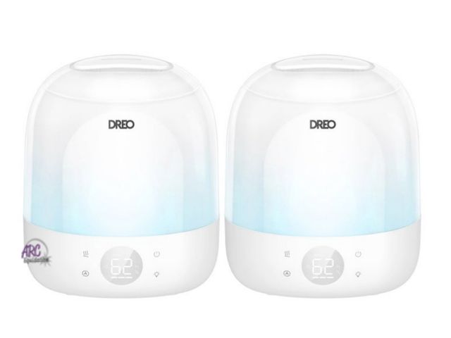 Lot 56-509565 - ONE USED, ONE NEW-BOTH TESTED-WORKS-DREO Ultrasonic Cool Mist 0.8 Gal. Humidifier, 2-pack