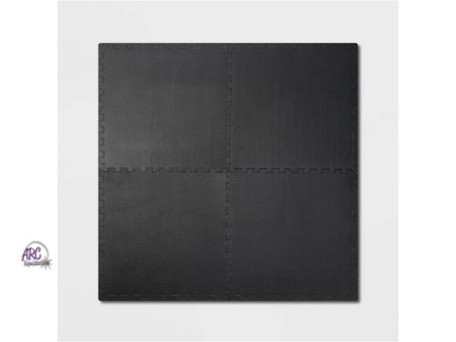 Lot 56-518726 - NEW-All in motion interlocking fitness floor tiles 4 pack foam tiles-black