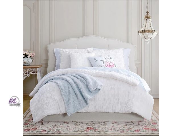 Lot 56-731717 - New Shabby Chic - Queen 3-Piece Comforter Set, Reversible Cotton Bedding with Matching Shams, Seersu...