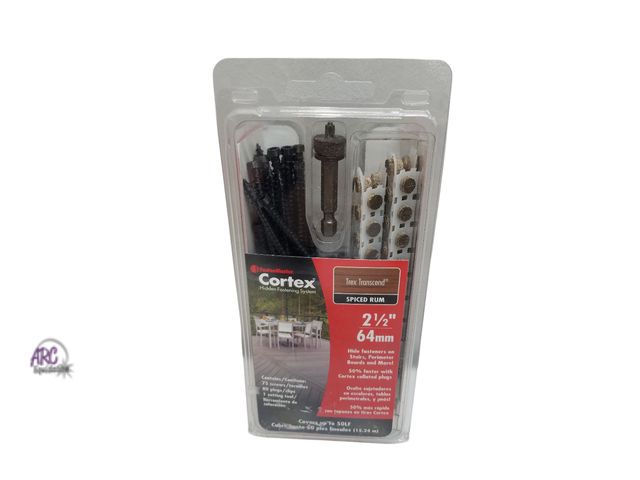 Lot 56-481864 - New in Package - FastenMaster - 2-1/2 in. screws and plugs in Spiced Rum - Deck Screw Collated Corte...