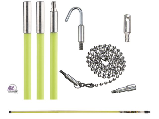 Lot 56-597098 - NEW-Klein Tools 50152 Mid-Flex Glow Fish Rod with Splinter Guard Coating, (3) 3/16-Inch Fish Rods wi...
