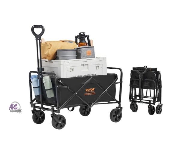 Lot 56-779138 - New in box. Collapsible Folding Wagon Cart 220 lbs. Heavy-Duty Garden Carts Foldable with Wheels 2 c...