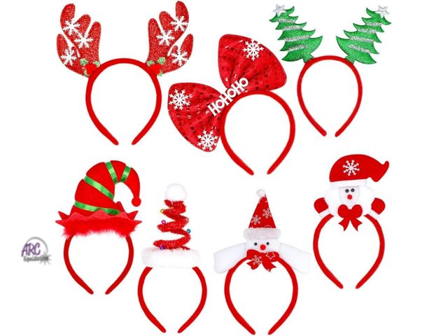 Lot 56-723630 - New 7 Pack Christmas Headbands.