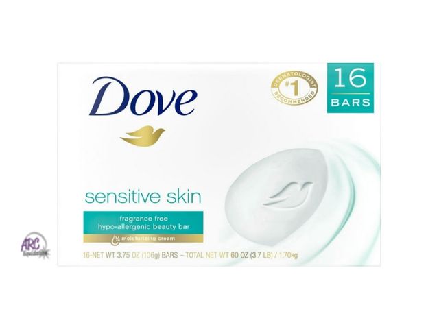 Lot 56-398814 - New,Dove Beauty Bar Sensitive Skin 3.75 Ounce (16 Count)