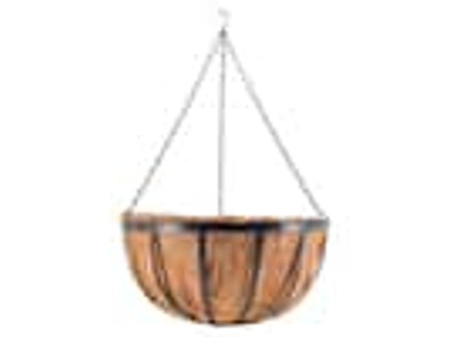 Lot 56-758499 - New Solstice 20 in. Black Metal Coconut Hanging Basket