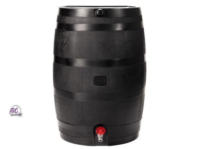 Lot 56-755260 - New in box. 50 Gal. Rain Barrel in Black with Plastic Spigot