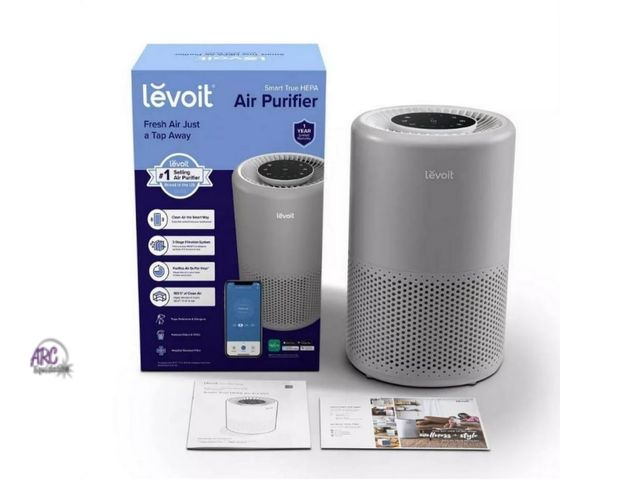 Lot 56-485913 - NEW-TESTED-Levoit Core 200S-P Smart True HEPA Air Purifier Gray-12.6 x 8.1 x 8.1 inches