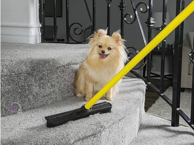 Lot 56-334718 - New, FURemover Original Indoor Pet Hair Rubber Broom with built in, Squeegee, telescopic handle