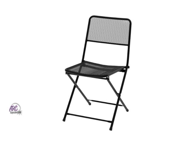 Lot 56-318815 - New,Metal Mesh Outdoor Portable Patio Folding Chair Black - Room Essentials