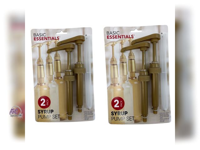 Lot 56-126325 - New Lot of 2 Basic Essentials Syrup Pump Set (2 Pack), Gold