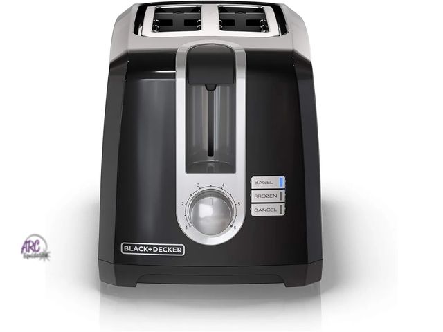 Lot 56-551818 - NEW-TESTED-BLACK+DECKER 2-Slice Toaster, Extra Wide Slots, 6 Shade Settings, 850 Watts, Crumb Tray, ...