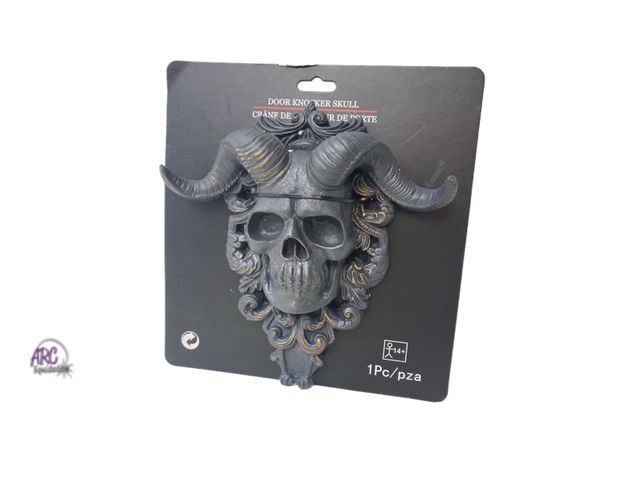 Lot 56-610723 - Door Knocker skull 10” tall x 9” wide.