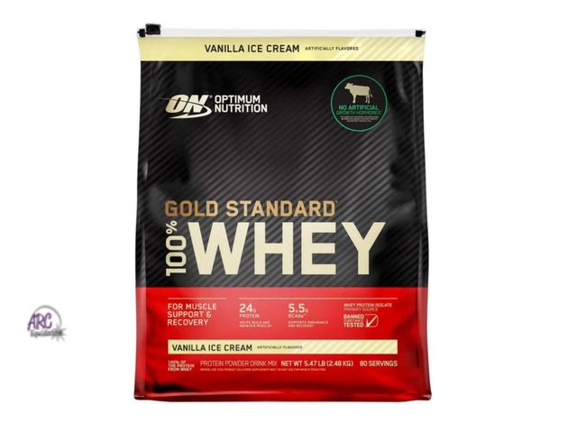 Lot 56-522840 - NEW-Optimum Nutrition Gold Standard 100% Whey Protein Vanilla Ice Cream, 80 Servings-5.47 POUNDS