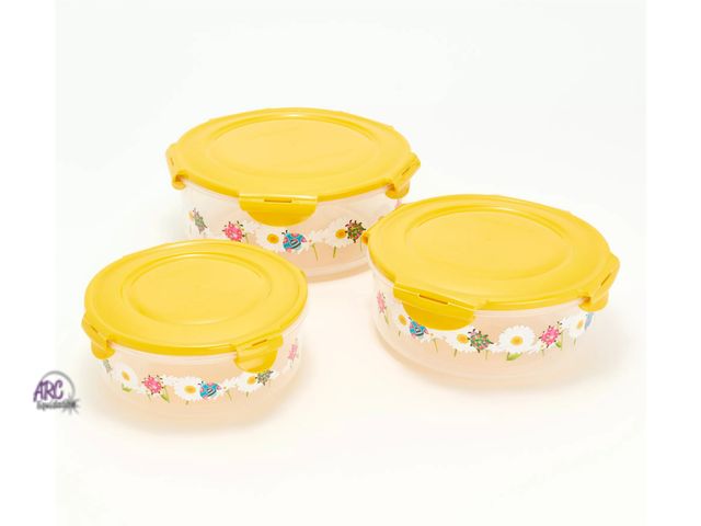 Lot 56-307214 - New,LocknLock 3-Pc Nestable Nostalgic Ladybug Printed Canisters