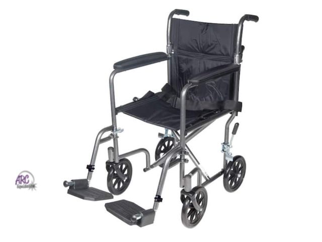 Lot 56-257423 - NEW OPEN BOX Drive Medical Lightweight Steel Transport Wheelchair with Fixed Full Arms