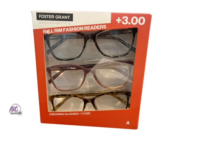 Lot 56-330717 - New in box Foster Grant full rim fashion readers +3.00