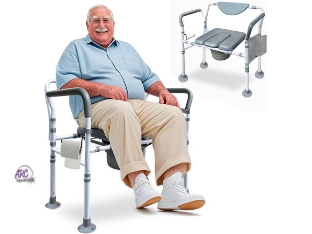 Lot 56-881339 - Previously Assembled - Aliseniors Heavy Duty Bedside Commode, 500lbs Extra-Wide