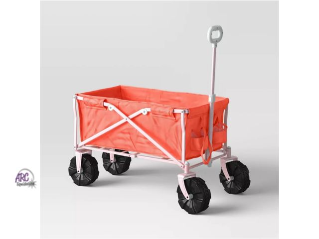 Lot 56-482413 - NEW-Flat Folding Wagon without Cargo Net - Sun Squad™-PINK 40.25 Inches (H) x 22 Inches (W) x 37 Inc...