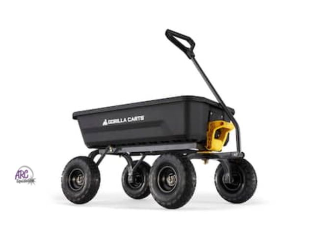 Lot 56-283051 - NEW Gorilla carts 4 cu. ft. Patented Poly Dumping Garden Cart, 600 lbs. Capacity, 35 in. x 22 in. x ...
