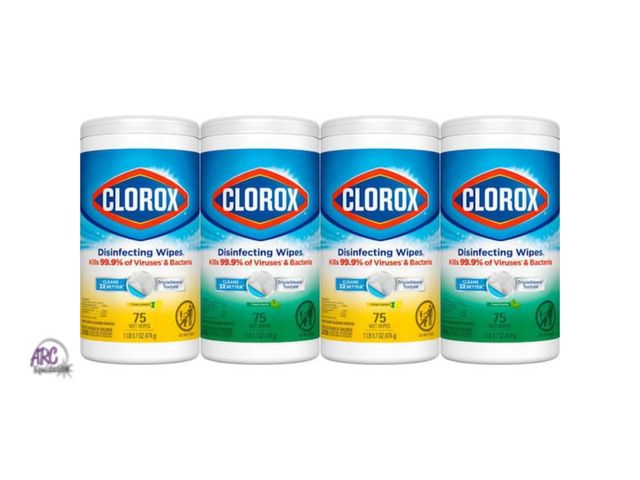 Lot 56-488913 - NEW-75-Count per package Crisp Lemon and Fresh Scent Bleach Free Disinfecting Cleaning Wipes (4-Pack...