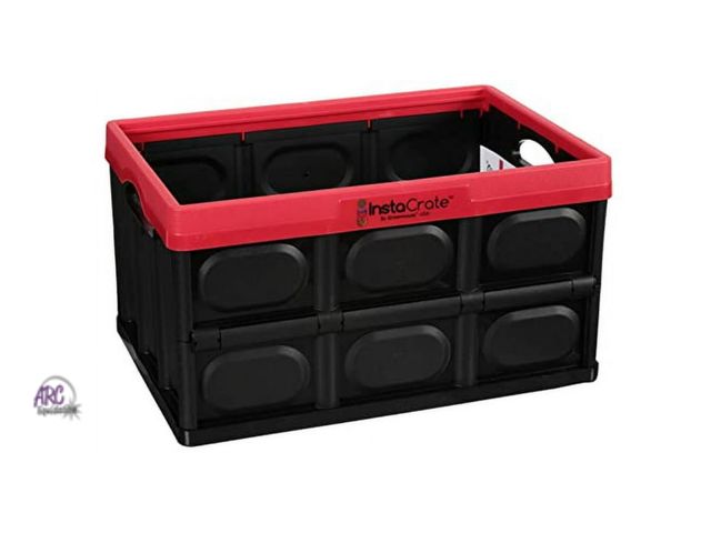 Lot 56-281751 - Instacrate collapsible black and red totes