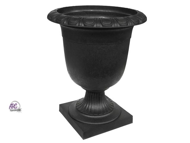 Lot 56-383712 - New,Tierra Verde Indoor &amp; Outdoor Self-Watering Tall Urn Planter, Crescendo, 19" x 23", Black - ...