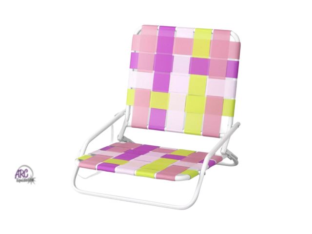 Lot 56-482613 - NEW-SOME SCUFFS ON METAL-Webstrap Outdoor Portable Beach Sand Chair - Sun Squad™ MULTI COLORED- 21.8...