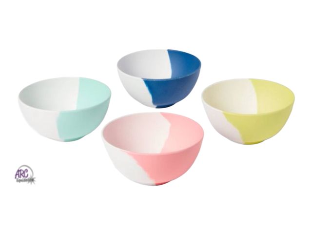 Lot 56-625727 - New Set of 4 - 24 fl oz Cereal Bowl Set Ivory - Sun Squad