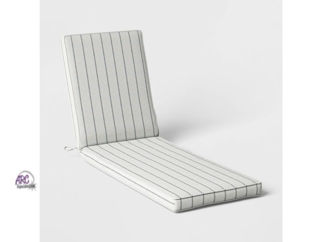 Lot 56-270550 - New Some warehouse dust 78"x24" Simple Stripe Woven Outdoor Chaise Lounge Cushion Cream/Black - Thre...