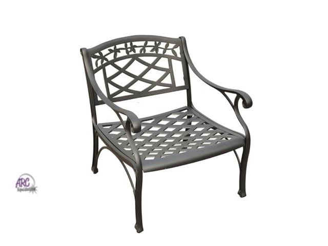 Lot 56-262350 - Crosley Furniture Sedona  Outdoor Chair, Cast Aluminum Patio Chair for Conversation, Porch, Deck, Bl...