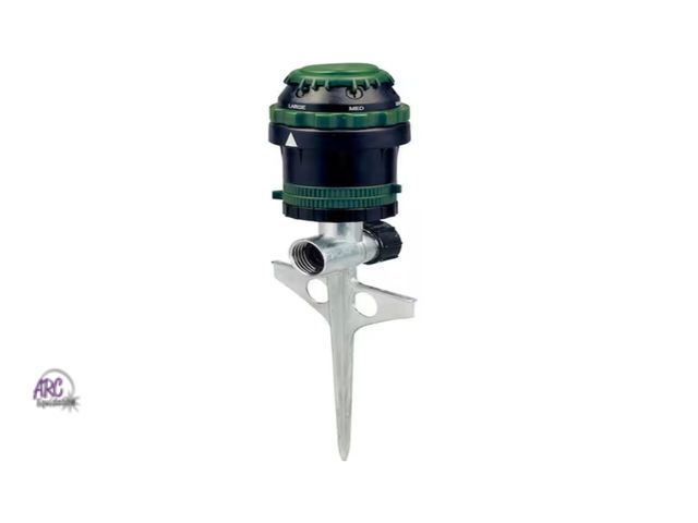 Lot 56-243365 - Used In Package - H2O-Six Rotating 6-Pattern Gear-Drive Sprinkler on Zinc Spike