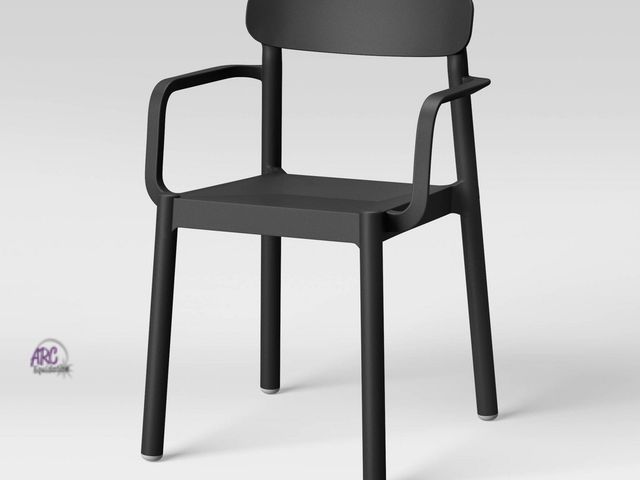 Lot 56-858013 - New - Room Essentials Stacking Patio Chair - Black
