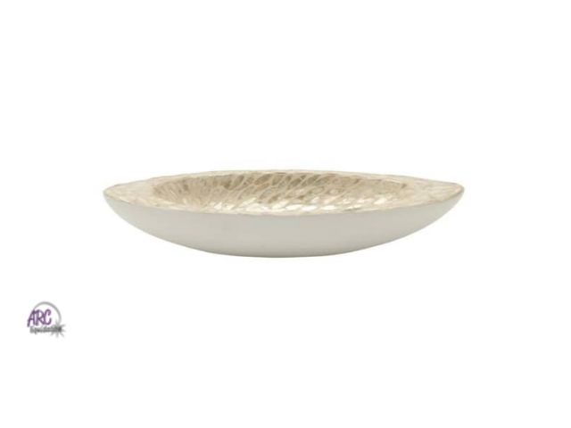 Lot 56-542117 - NEW-White Mother of Pearl Decorative Tray 21" long