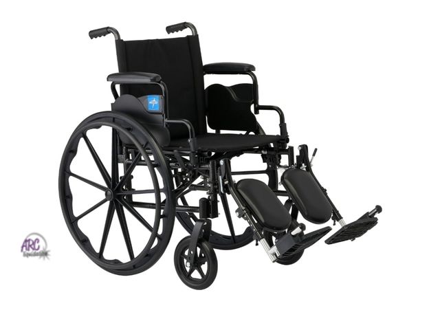 Lot 56-835710 - New in Box - Medline Lightweight Wheelchair for Adults With Swing-Back, Desk-Length Arms, Elevating ...