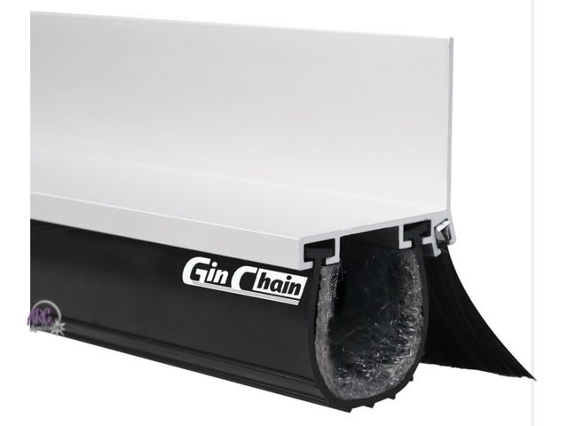 Lot 56-634850 - New - Heavy-Duty U+O Garage Door Seals Bottom Rubber with Aluminum Track Retainer Base + 5cm Brush C...