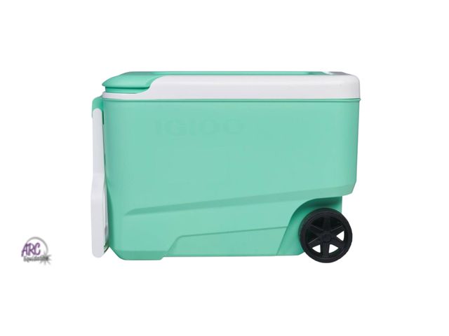 Lot 56-428360 - New - Igloo Wheelie Cool 38qt Rolling Cooler - Mint: 53 Can Capacity, Hard-Sided Design