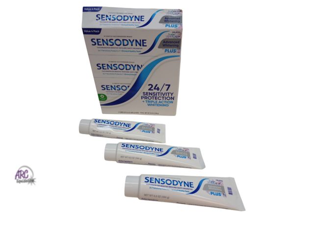 Lot 56-793214 - SENSODYNE Advanced Whitening Toothpaste, 6.5 oz, 3 -pack. EXP 2027/12