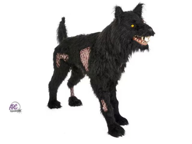 Lot 56-513735 - NEW-TESTED-ASSEMBLED-OUT OF BOX-5.5 ft. long, ~4ft high Animated LED Fear Valley Wolf-BLAC KIndoor/O...