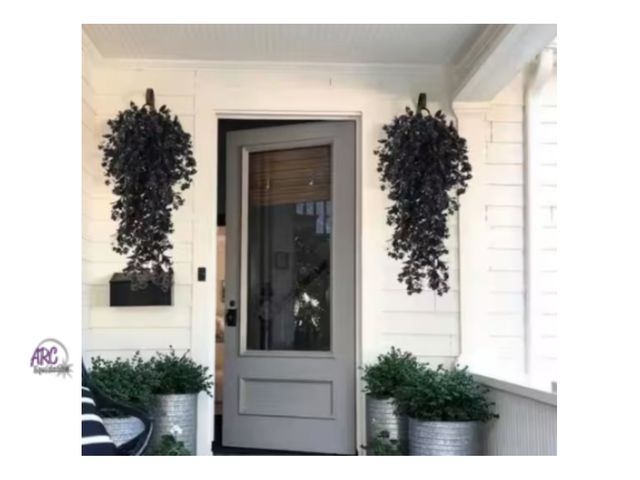 Lot 56-451060 - New - Hanging Artificial Plants, 2-Pack (Black)