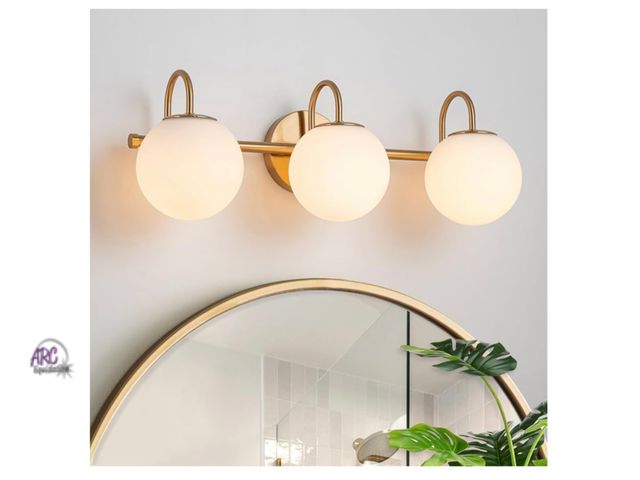 Lot 56-155151 - New Bathroom Vanity Light, 22.6-Inch Modern Dimmable 3-Light Bathroom Light Fixture Over Mirror, Bra...