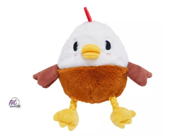 Lot 56-389213 - New,BARK 9.5" Classic Fuzzy Farm Rooster Plush Rope Dog Toy