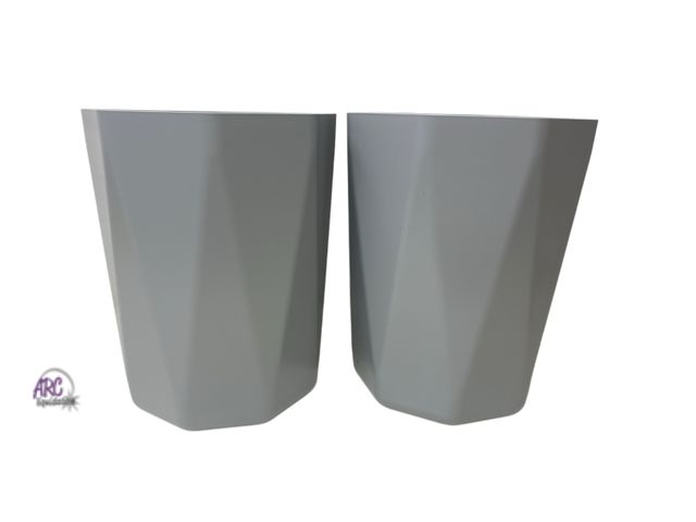 Lot 56-614424 - Lot of 2 Mainstays Bathroom Trash Can, 5 Gallon Geometric Plastic Garbage Bucket Bin with No Lid, Gr...